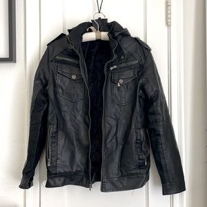 Black vegan leather jacket